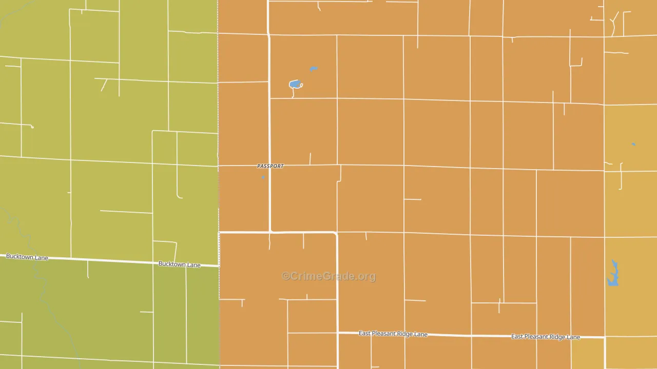 Passport, IL Map of Robbery Rates