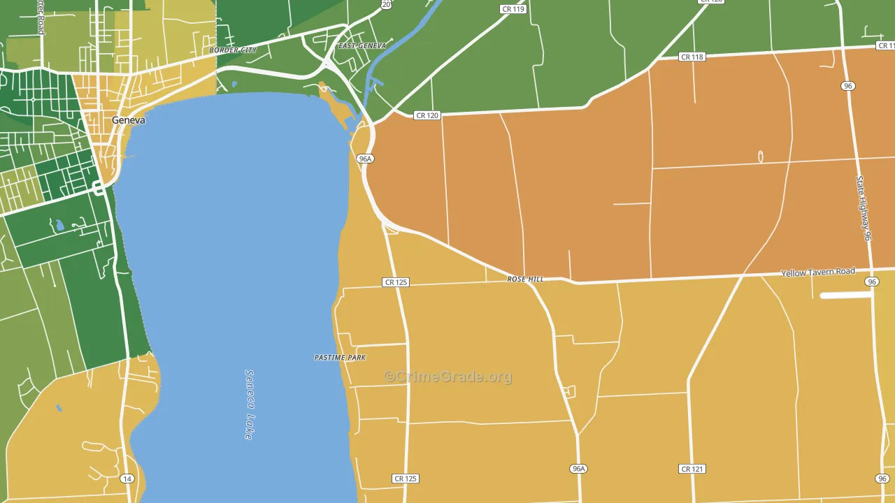 Pastime Park, NY Map of Robbery Rates