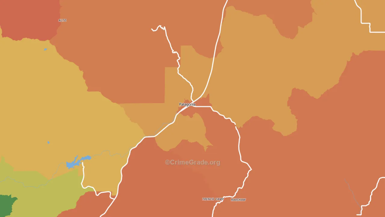 Patagonia, AZ Map of Robbery Rates