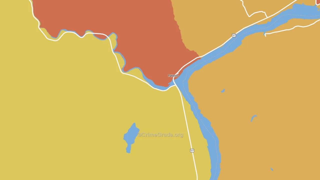 Pateros, WA Map of Robbery Rates