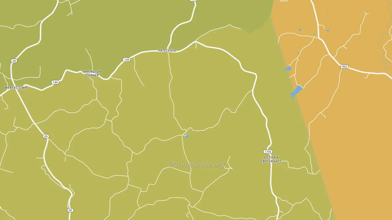 Patesville, KY Map of Robbery Rates