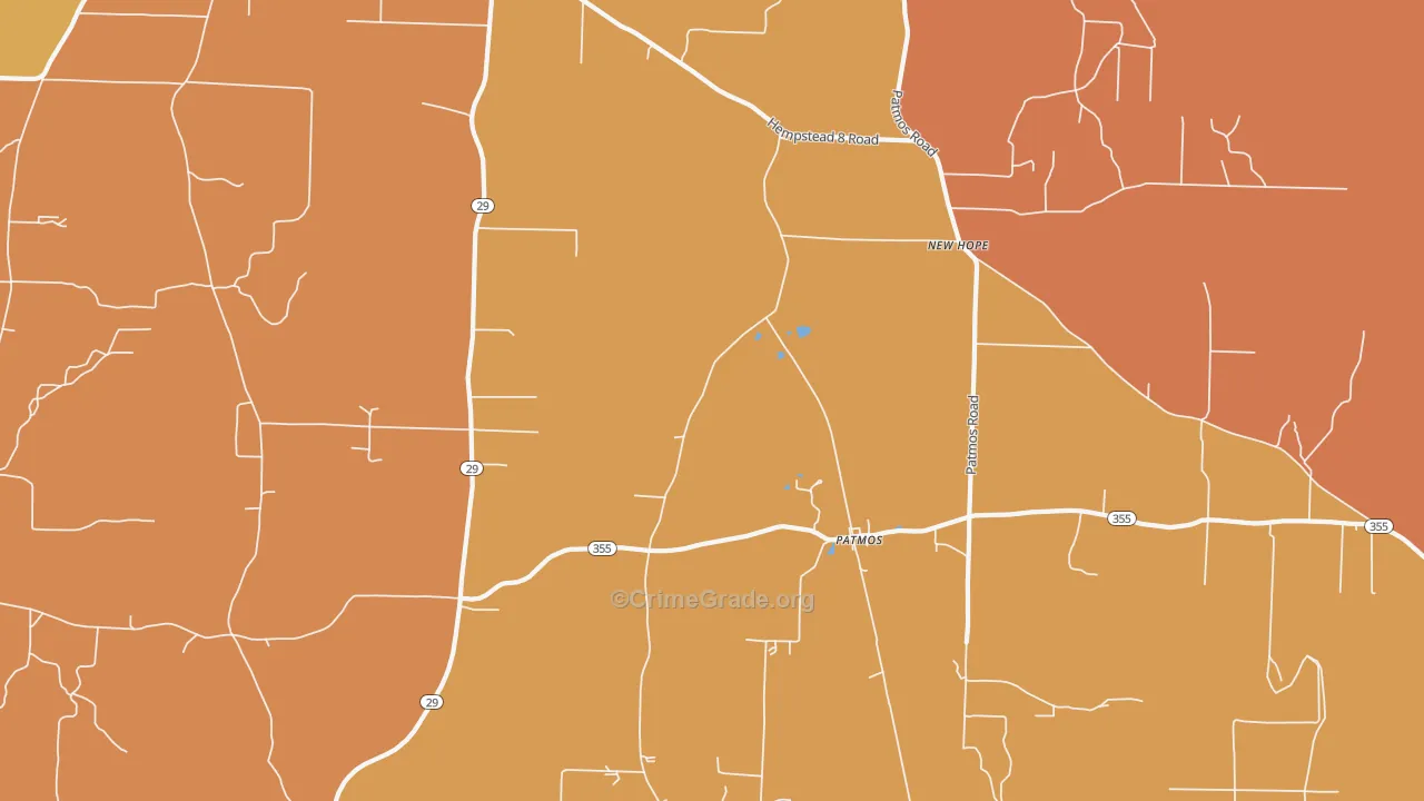 Patmos, AR Map of Robbery Rates