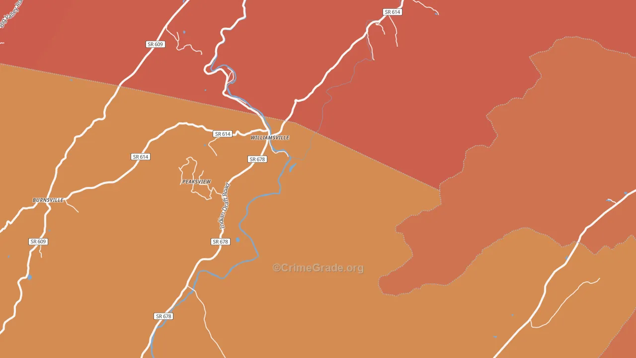 Patna, VA Map of Robbery Rates