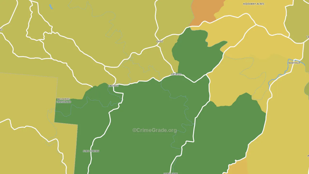 Patriot, OH Map of Robbery Rates