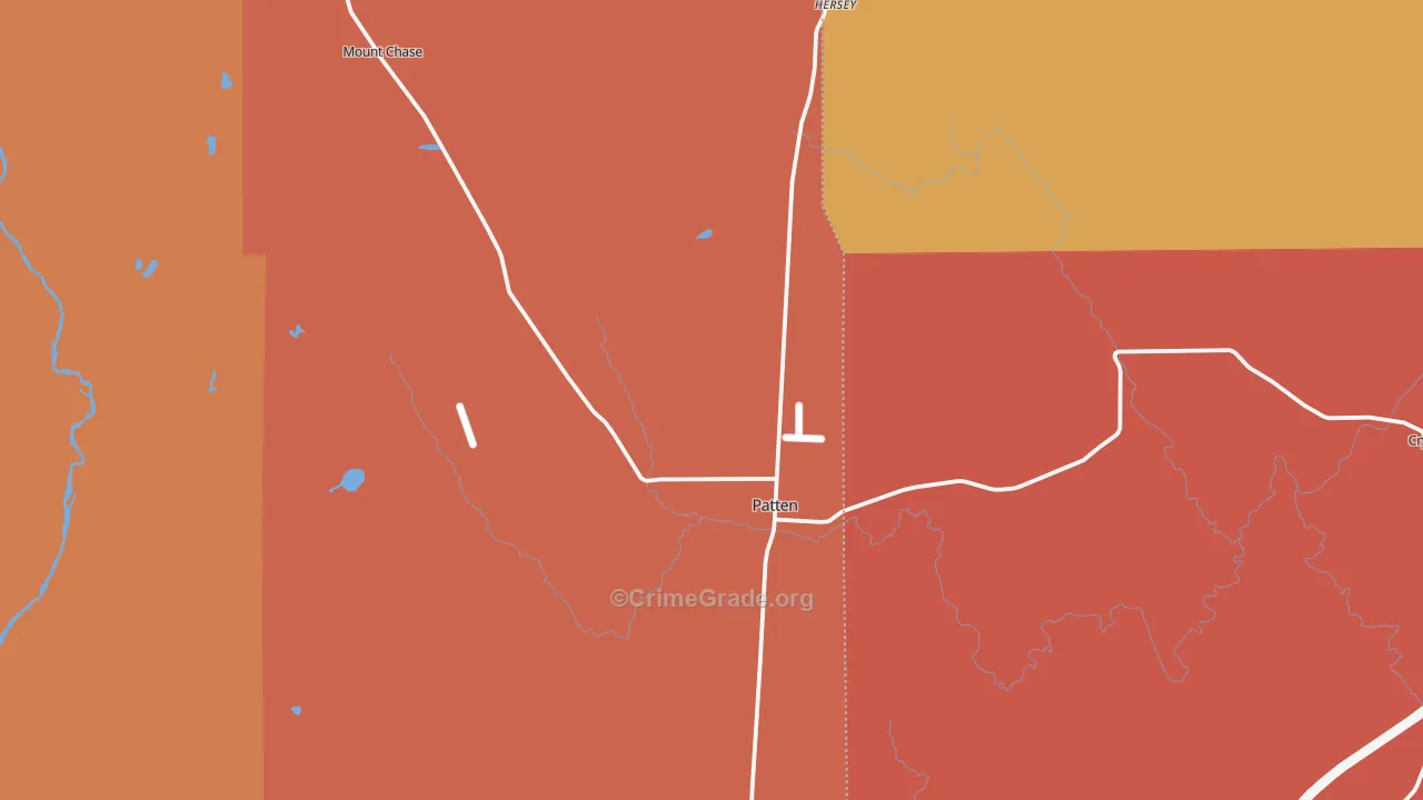 Patten, ME Map of Robbery Rates