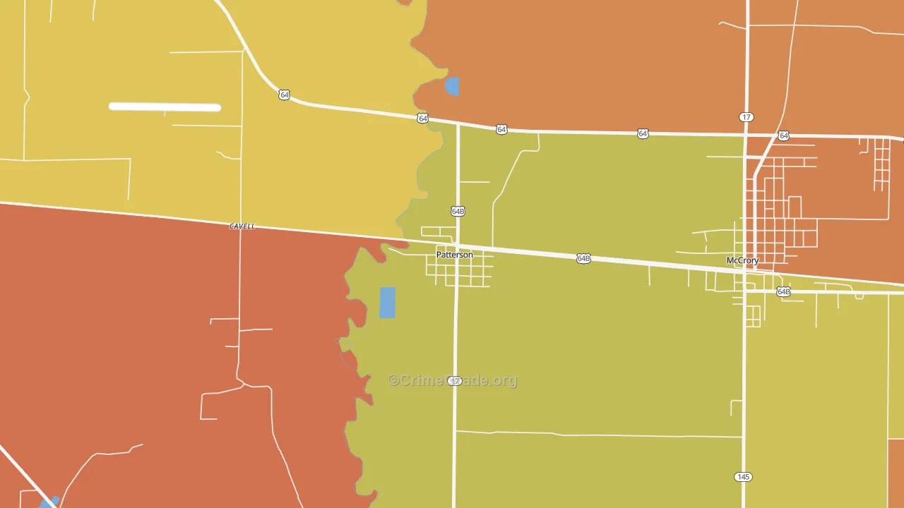 Patterson, AR Map of Robbery Rates