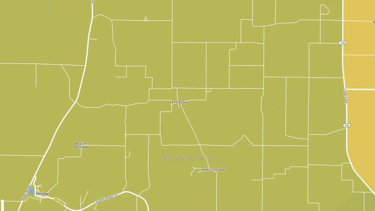 Patterson, IL Map of Robbery Rates