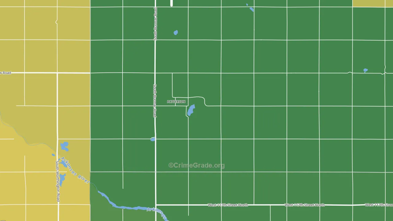 Patterson, KS Map of Robbery Rates