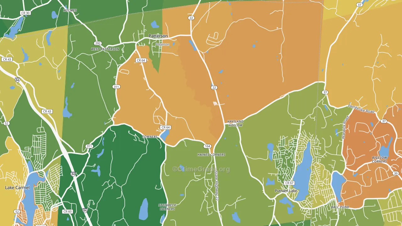 Patterson, NY Map of Robbery Rates