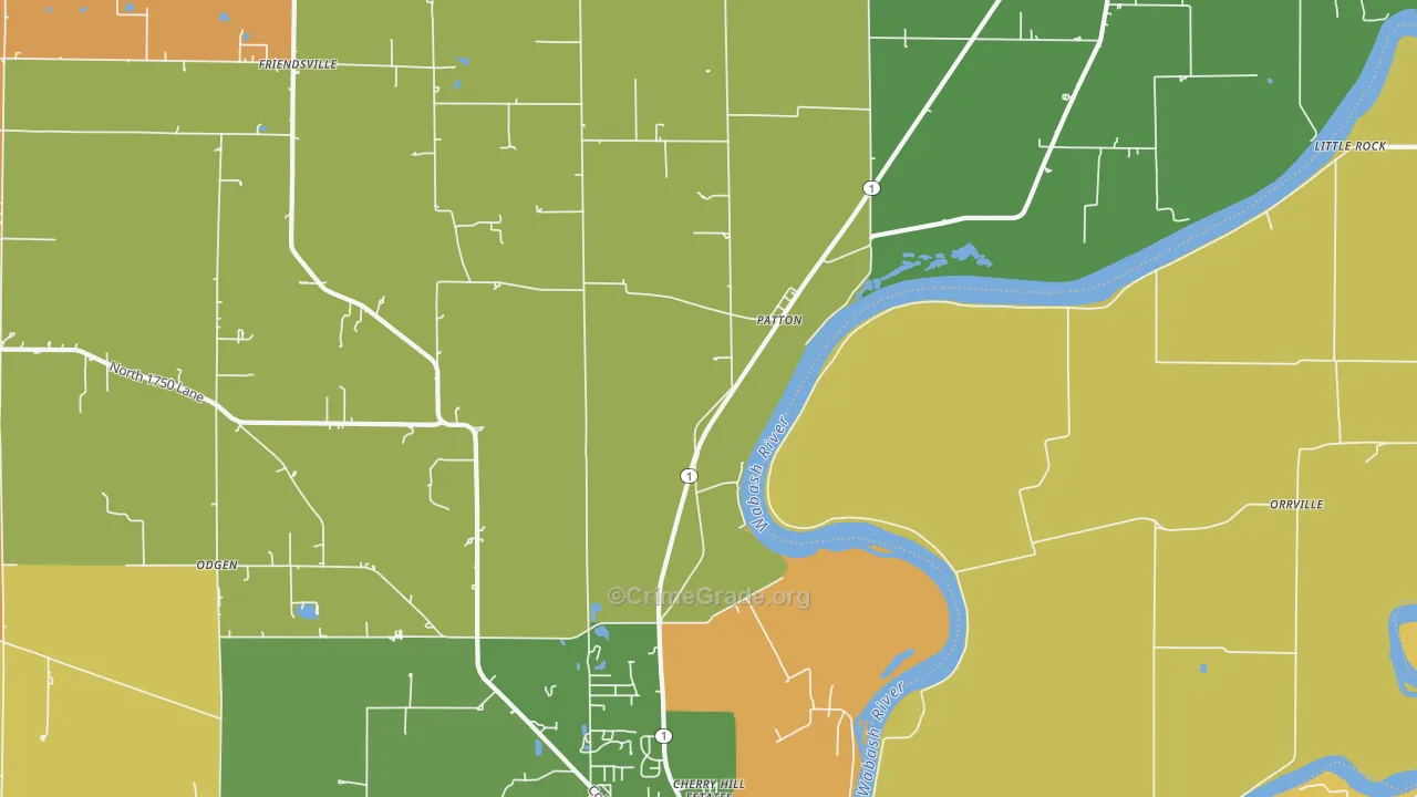 Patton, IL Map of Robbery Rates