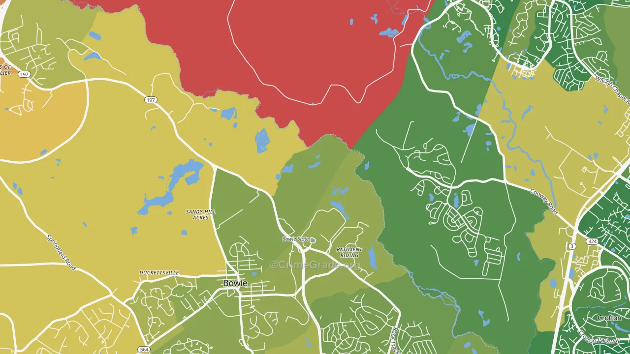 Patuxent, MD Map of Robbery Rates