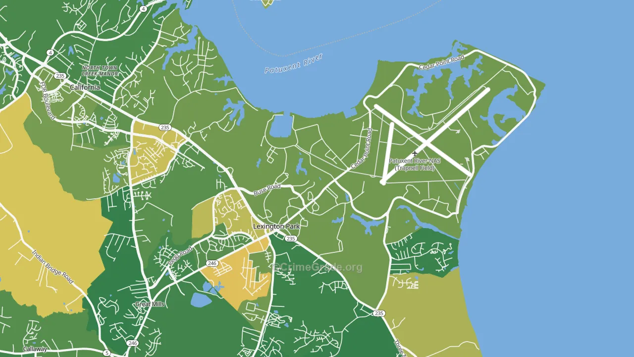 Patuxent River, MD Map of Robbery Rates
