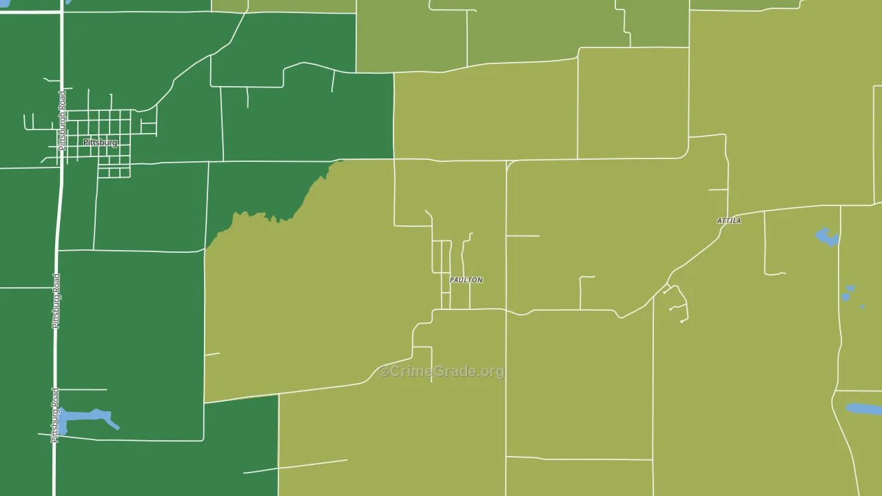 Paulton, IL Map of Robbery Rates