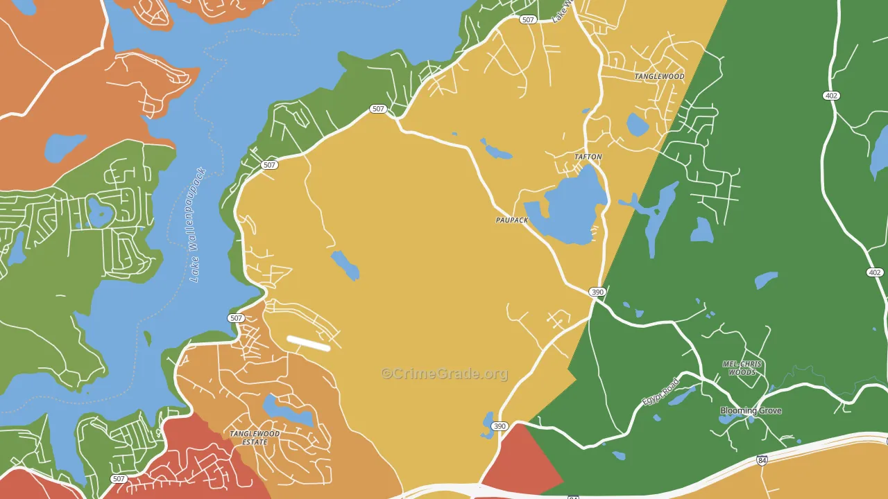 Paupack, PA Map of Robbery Rates