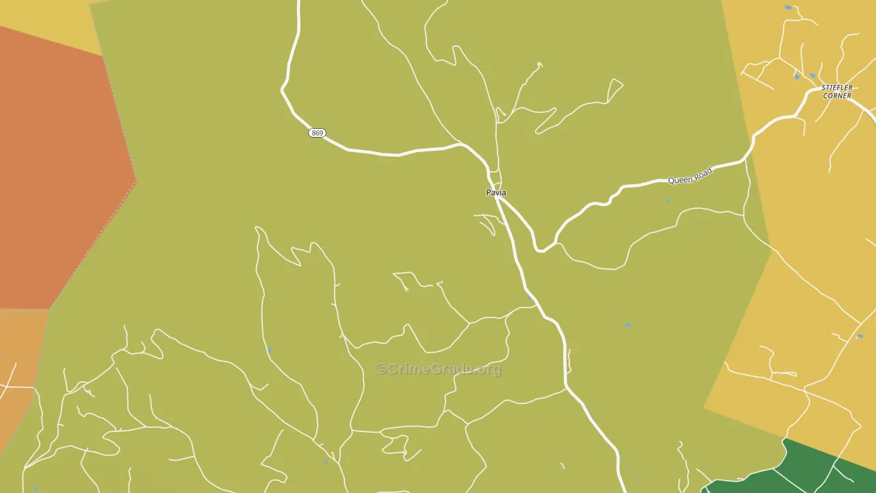 Pavia, PA Map of Robbery Rates