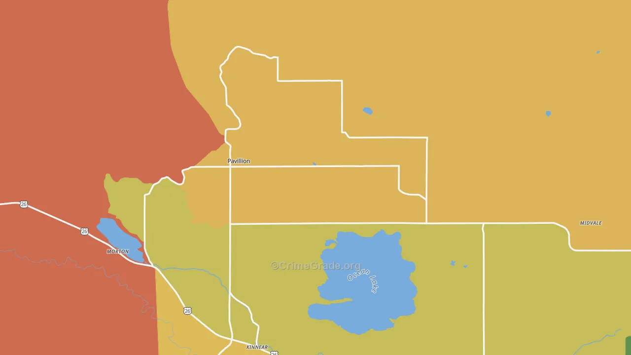 Pavillion, WY Map of Robbery Rates