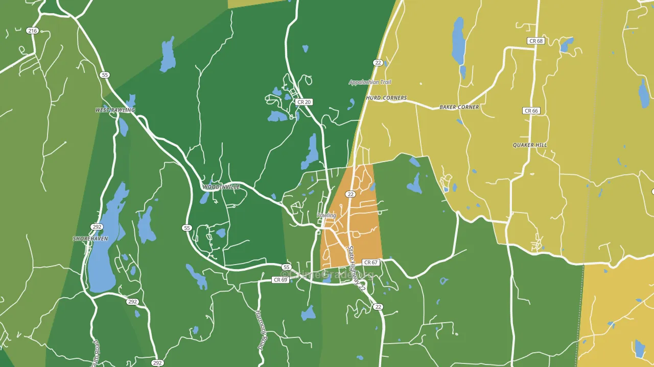 Pawling, NY Map of Robbery Rates
