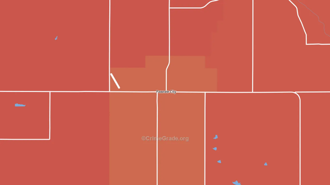 Pawnee City, NE Map of Robbery Rates