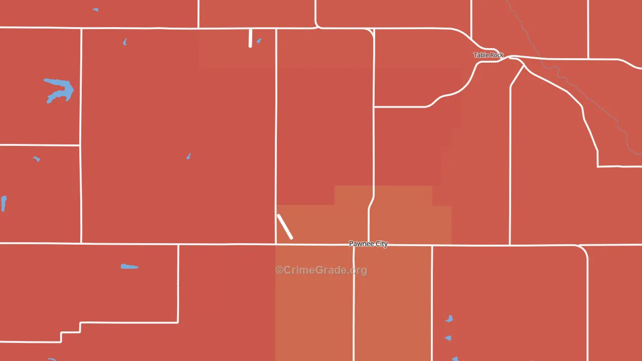 Pawnee County, NE Map of Robbery Rates