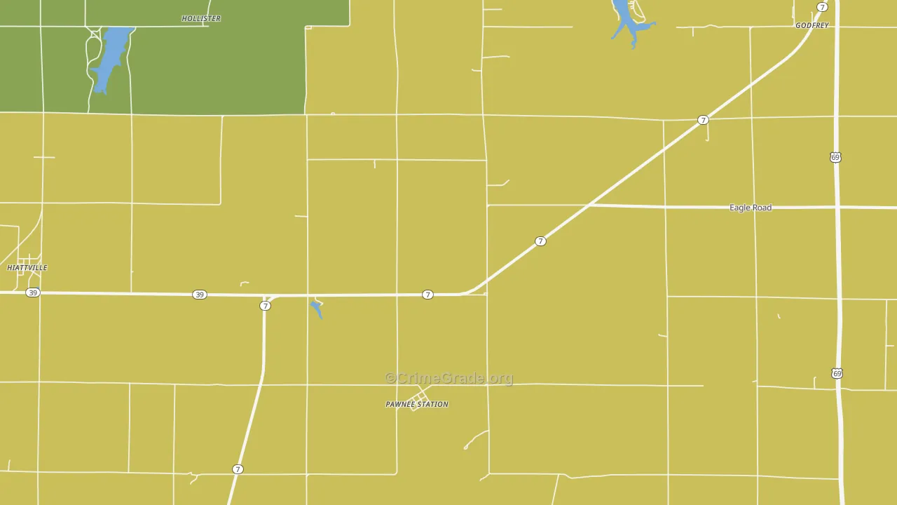 Pawnee Station, KS Map of Robbery Rates