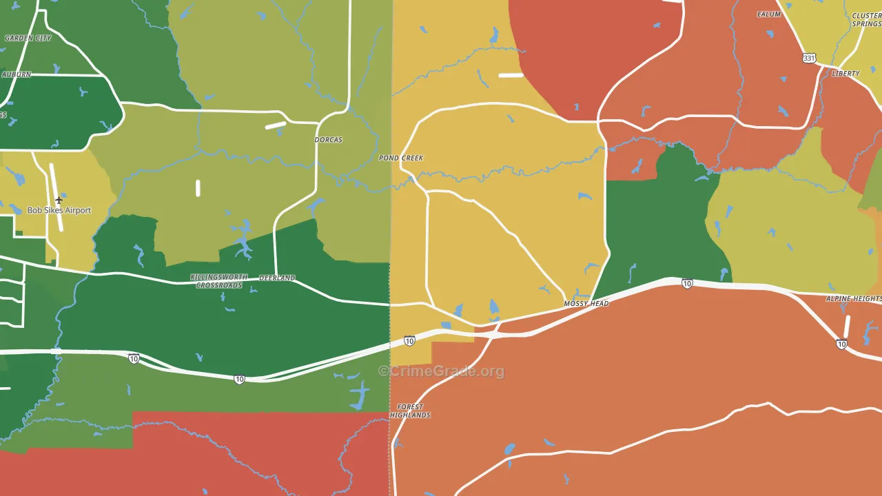 Paxton, FL Map of Robbery Rates