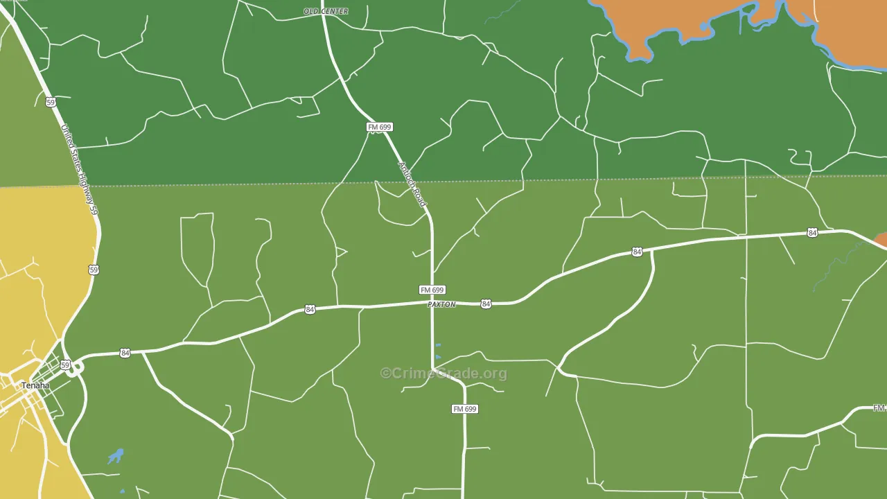 Paxton, TX Map of Robbery Rates