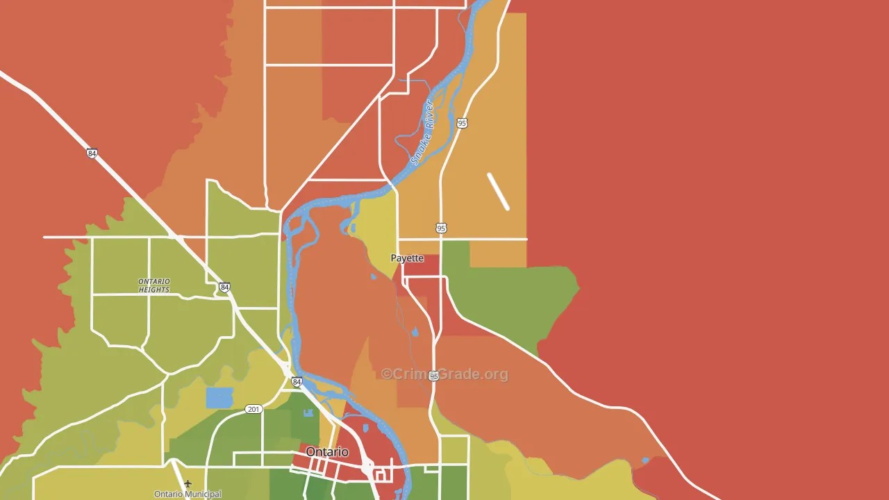 Payette, ID Map of Robbery Rates