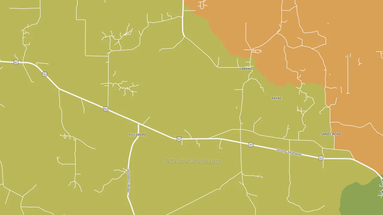 Payne, AR Map of Robbery Rates