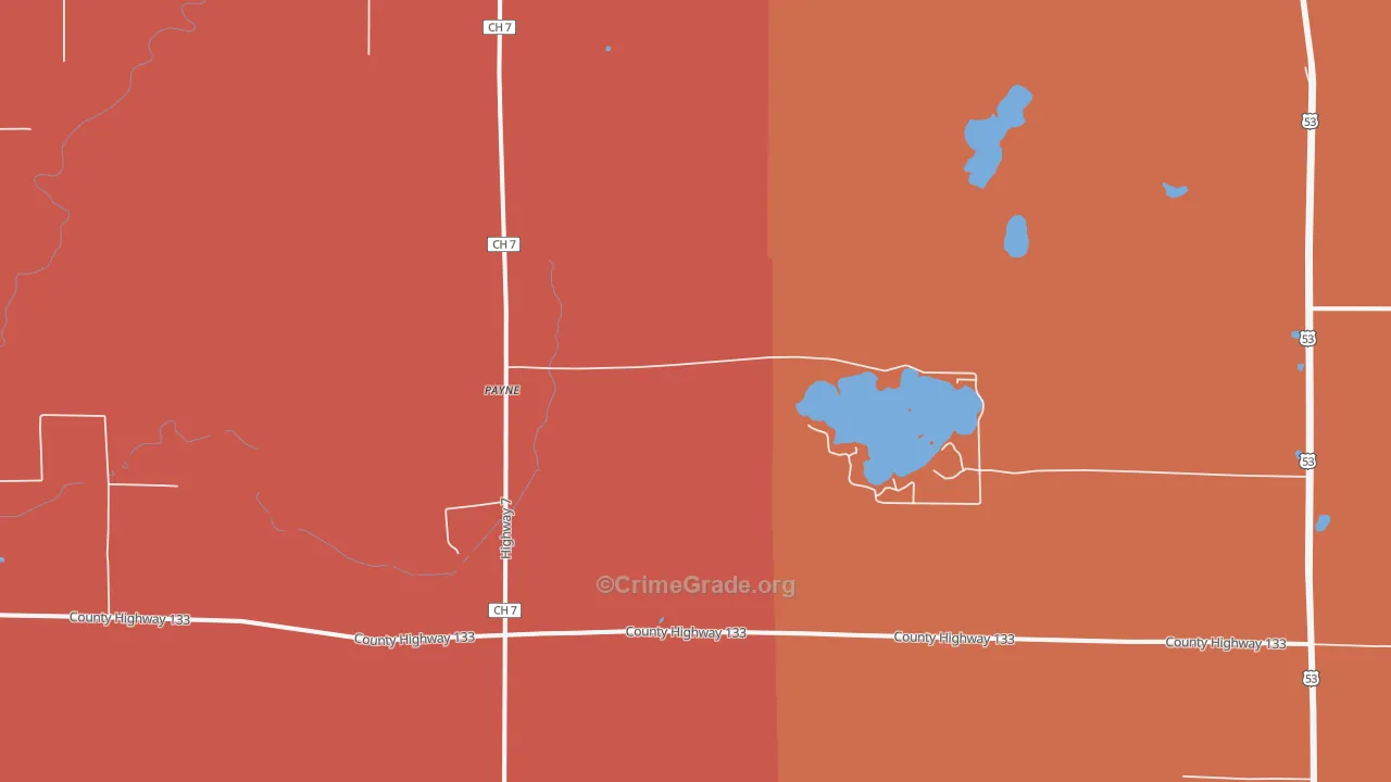 Payne, MN Map of Robbery Rates