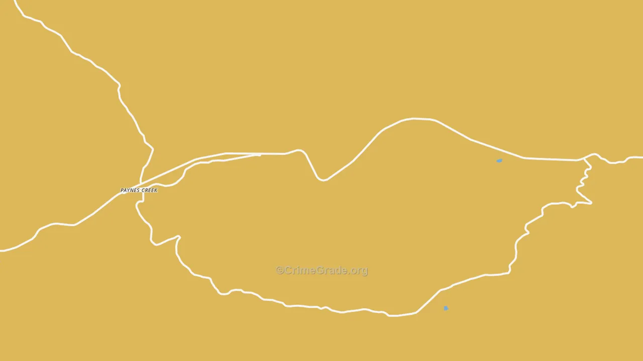 Paynes Creek, CA Map of Robbery Rates
