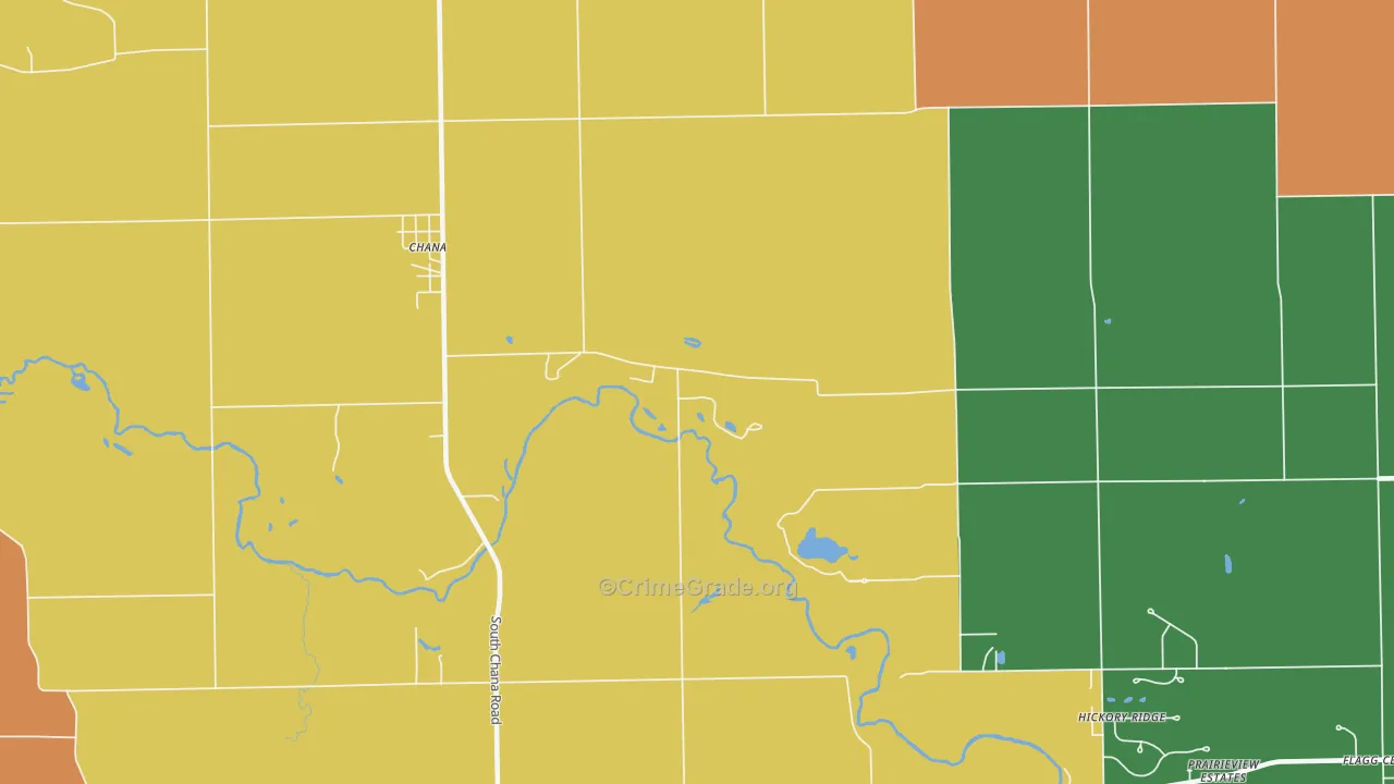 Paynes Point, IL Map of Robbery Rates