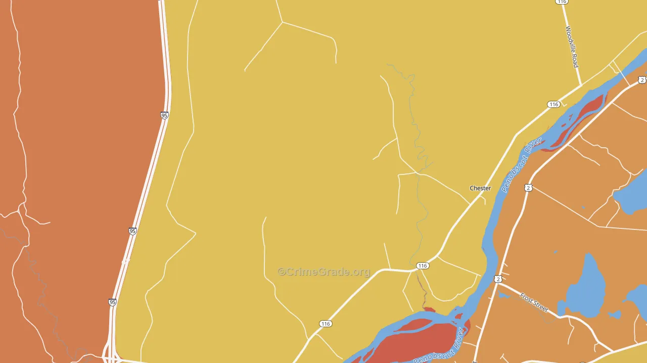 Pea Ridge, ME Map of Robbery Rates