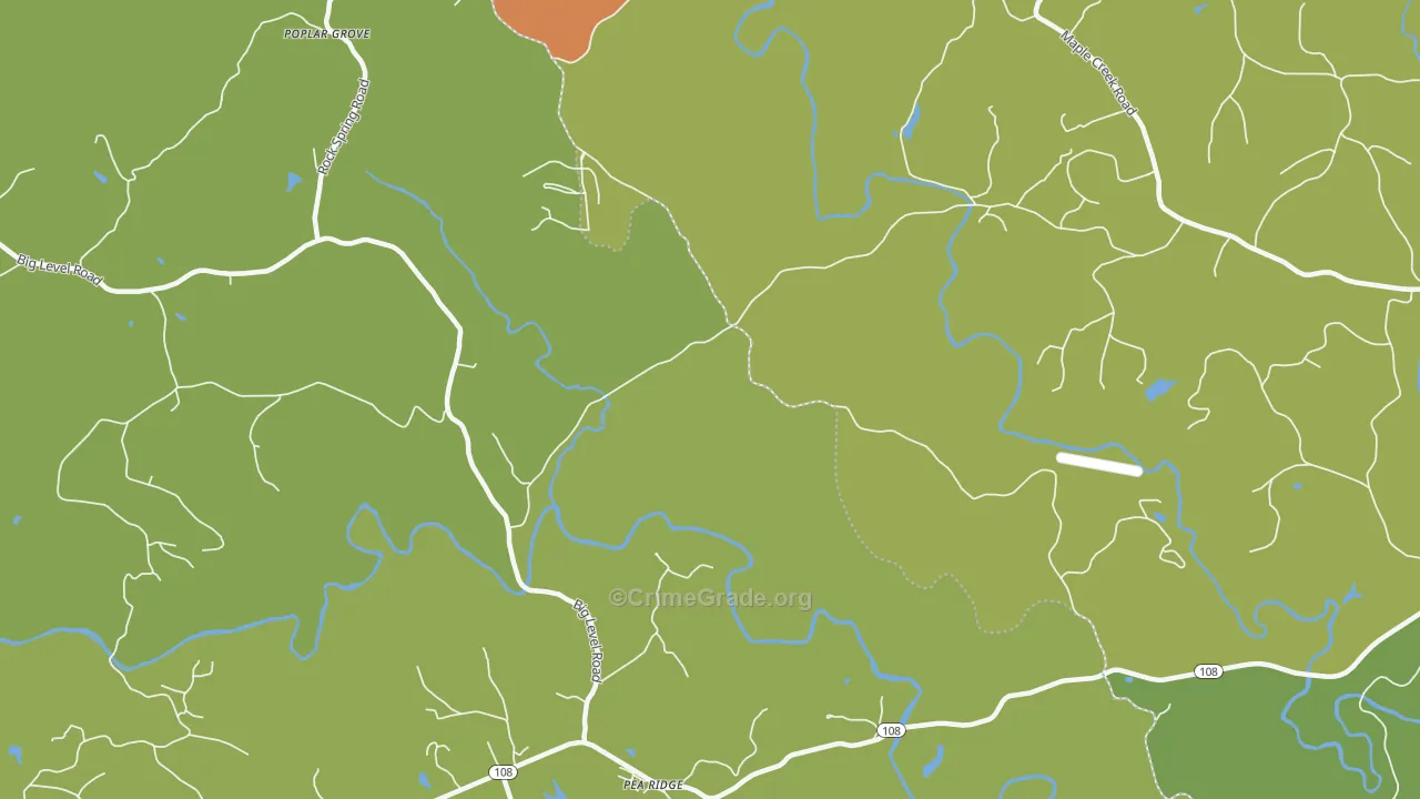 Pea Ridge, NC Map of Robbery Rates