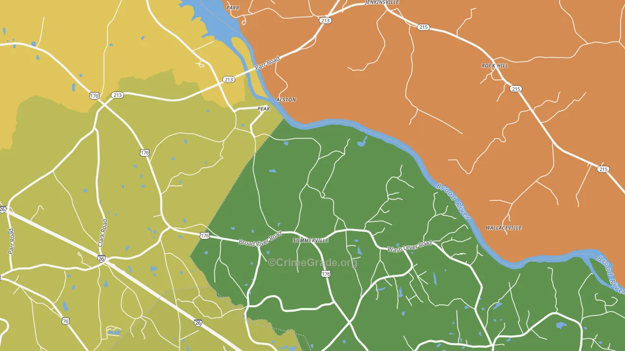 Peak, SC Map of Robbery Rates