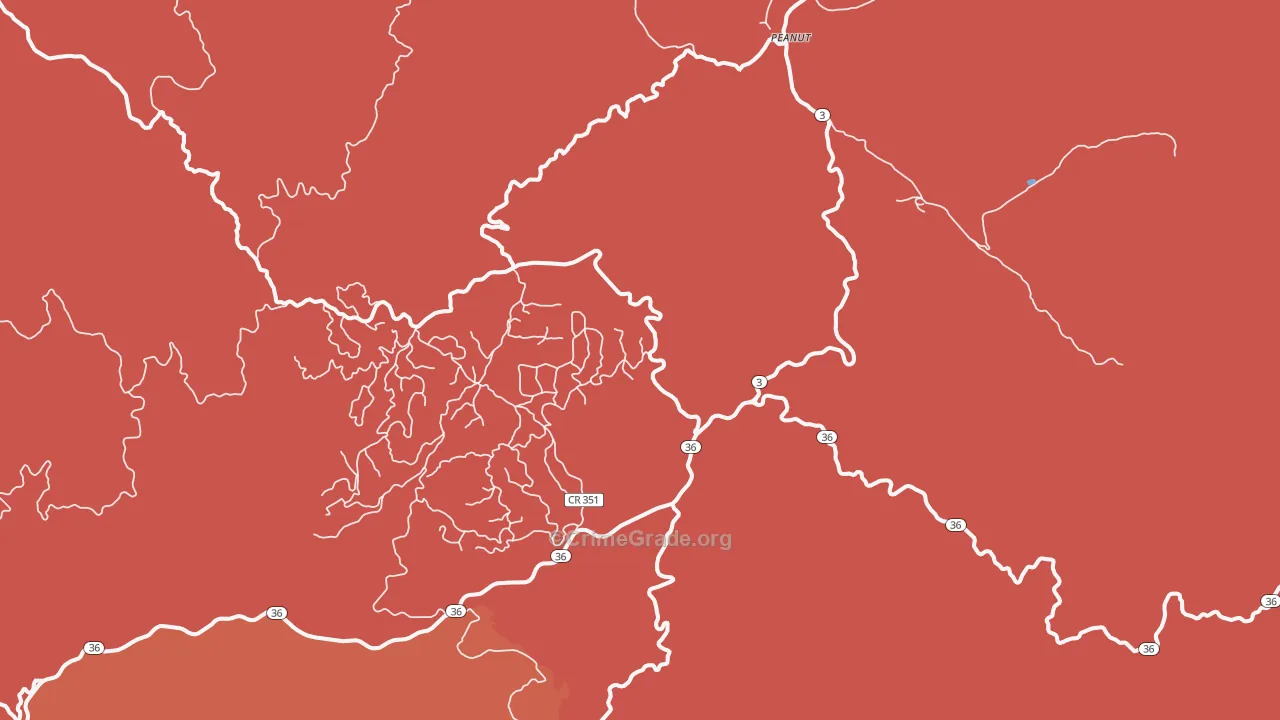 Peanut, CA Map of Robbery Rates