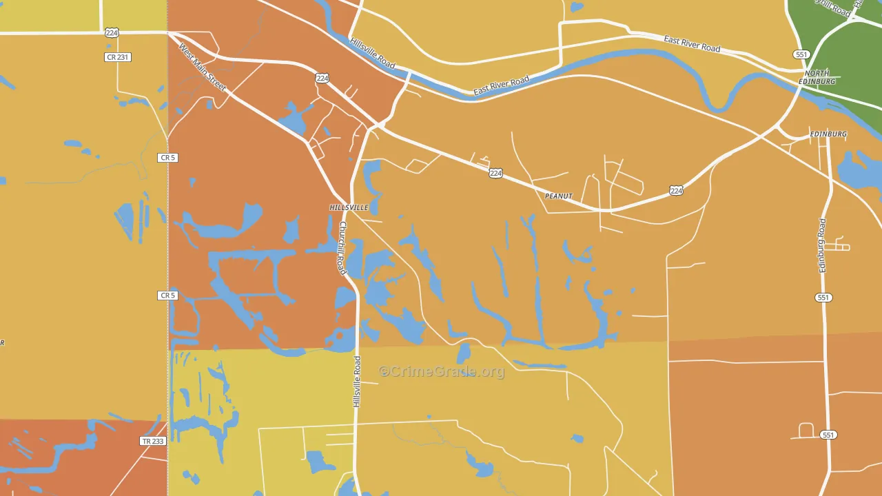 Peanut, PA Map of Robbery Rates
