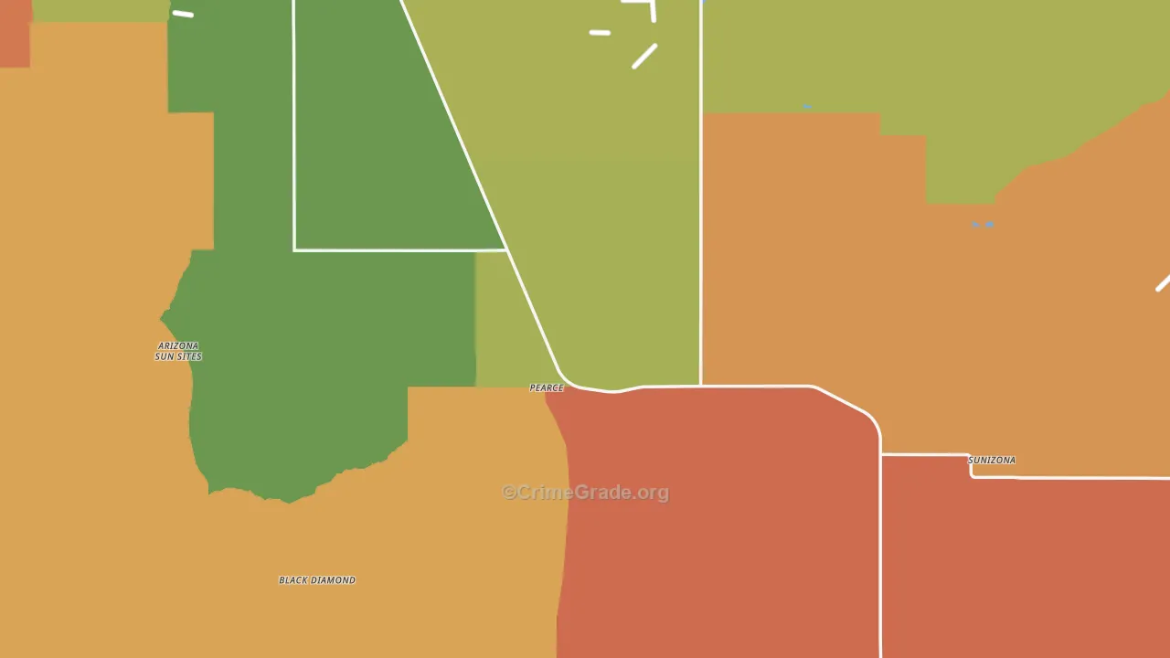 Pearce, AZ Map of Robbery Rates