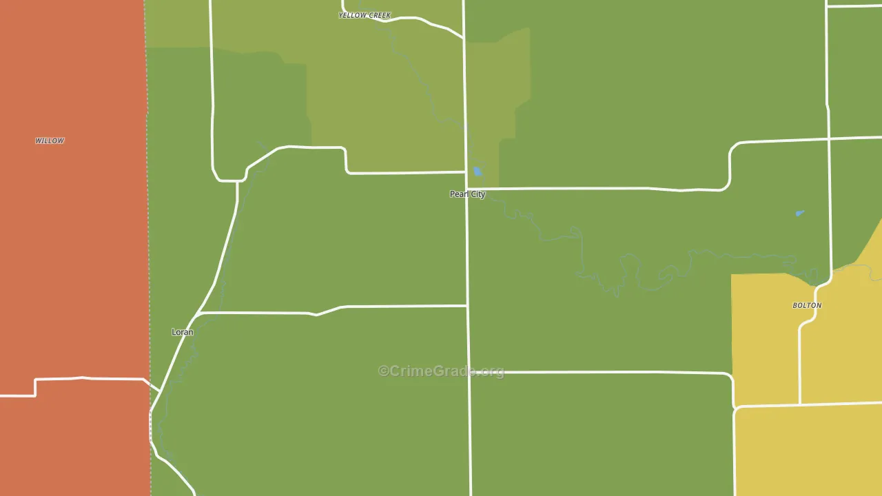 Pearl City, IL Map of Robbery Rates