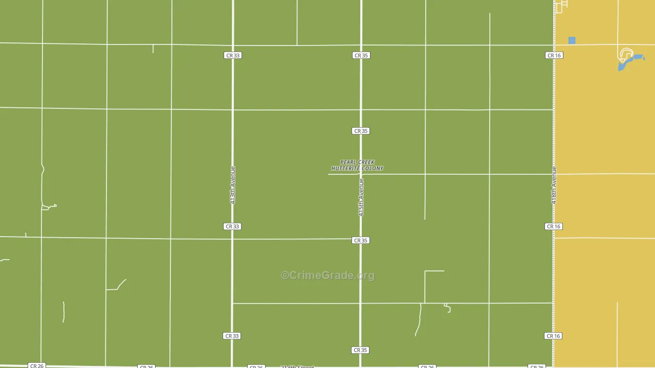 Pearl Creek Colony, SD Map of Robbery Rates