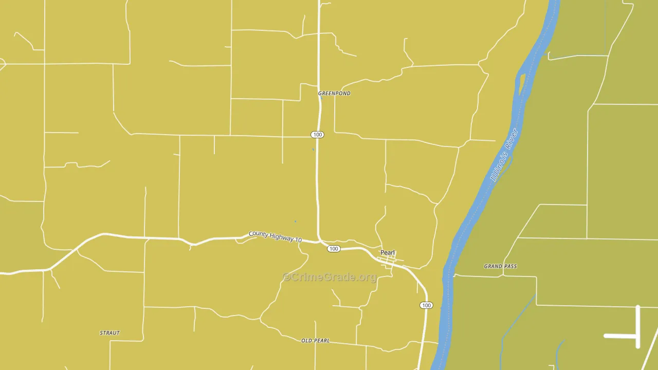 Pearl, IL Map of Robbery Rates