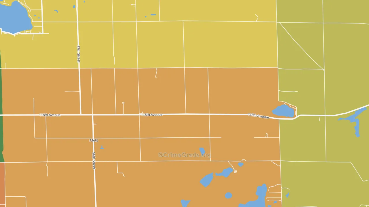 Pearl, MI Map of Robbery Rates