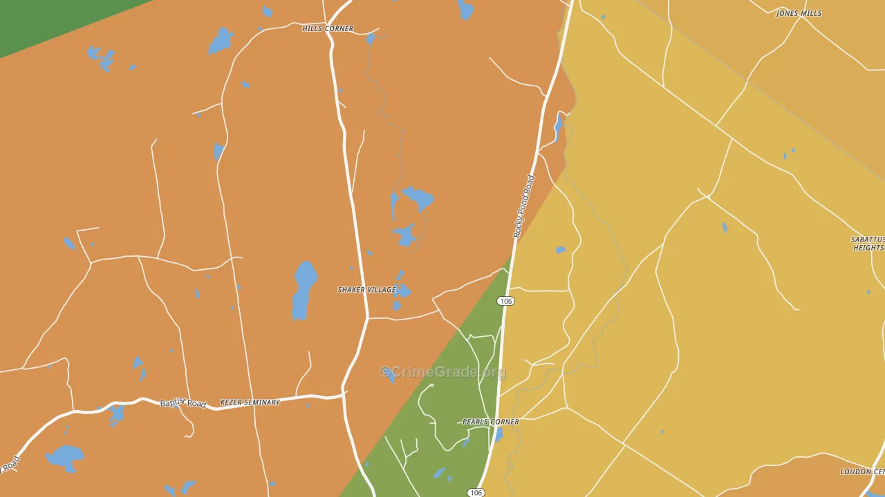 Pearls Corner, NH Map of Robbery Rates