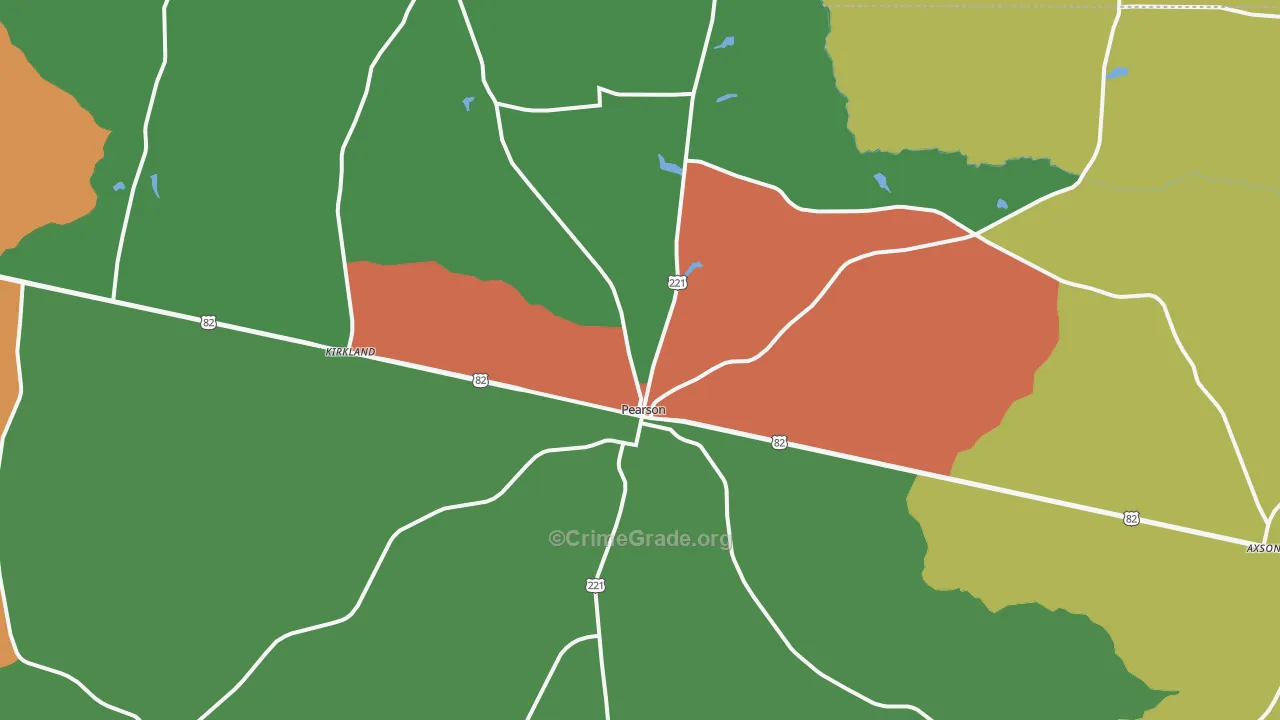 Pearson, GA Map of Robbery Rates