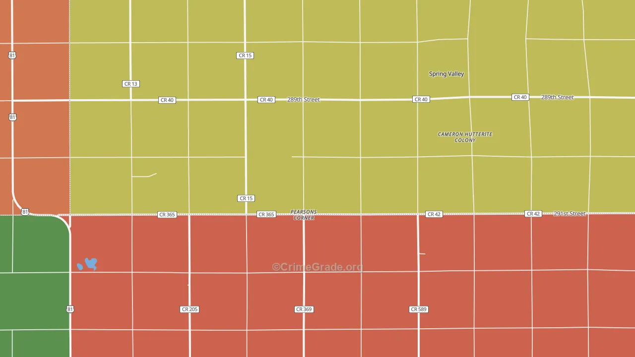 Pearsons Corner, SD Map of Robbery Rates