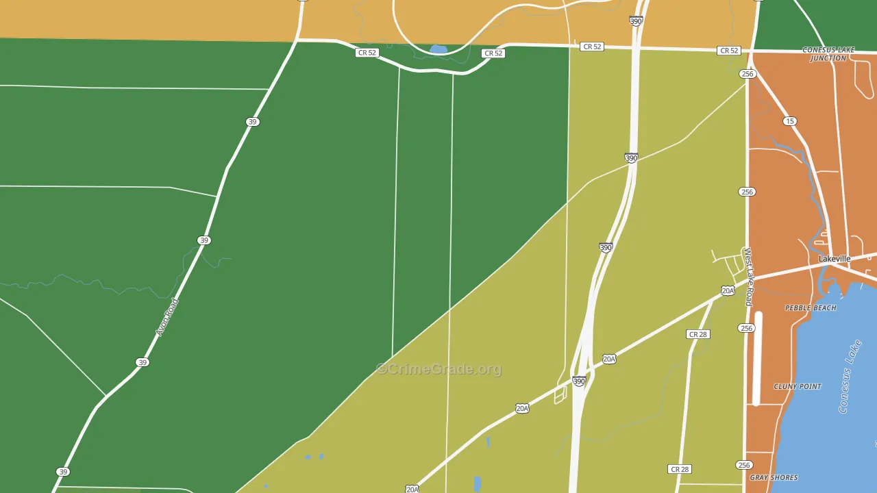 Pebble Beach, NY Map of Robbery Rates