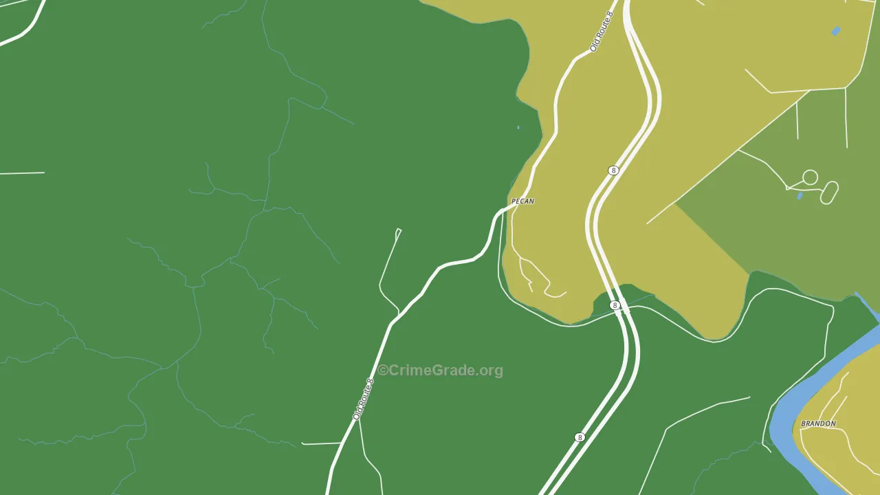 Pecan, PA Map of Robbery Rates