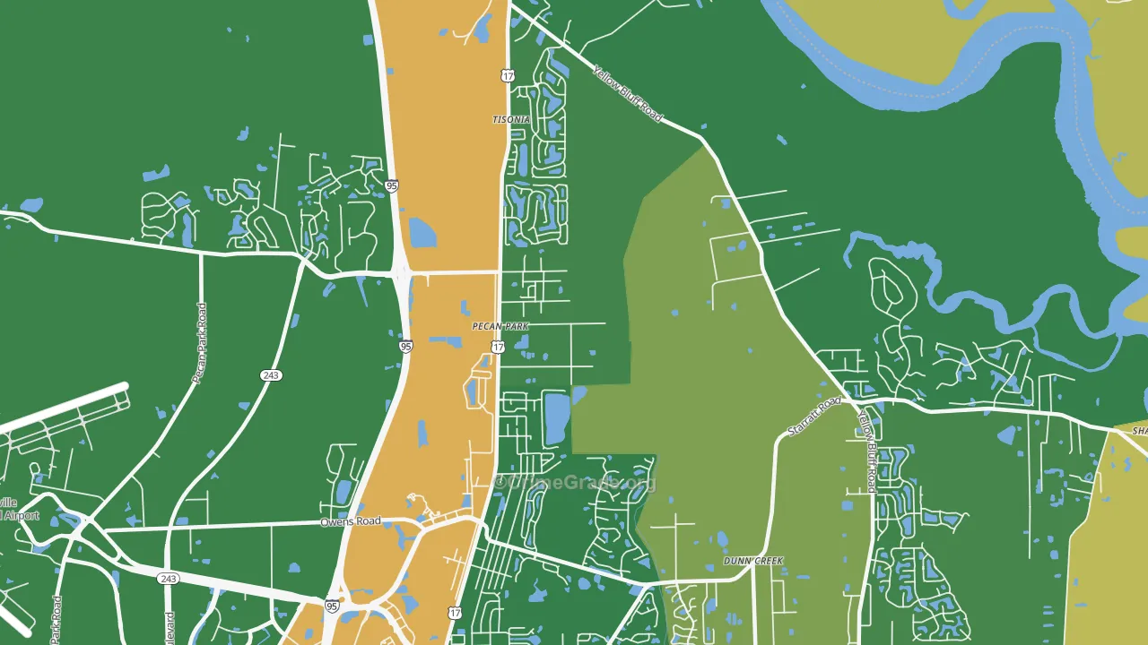 Pecan Park, Jacksonville, FL Map of Robbery Rates