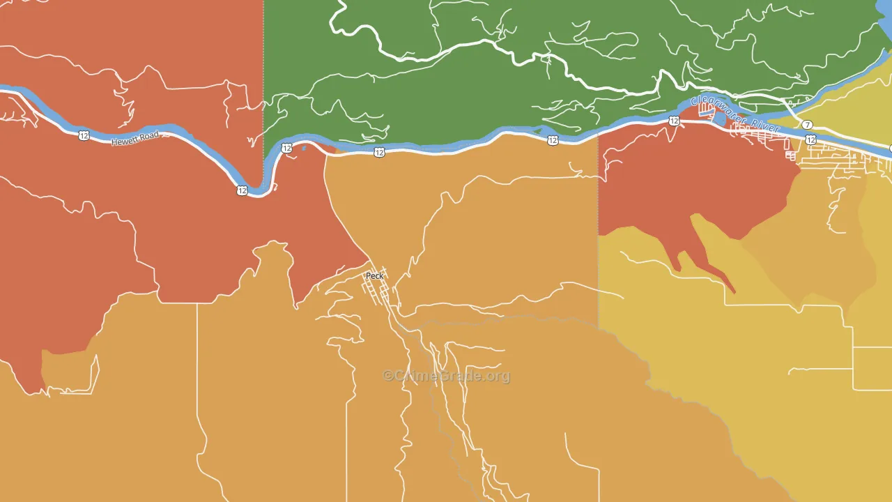 Peck, ID Map of Robbery Rates