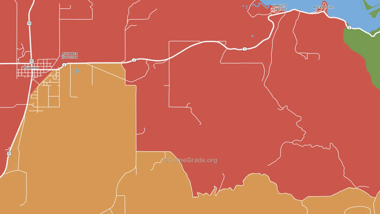 Pedee, ID Map of Robbery Rates