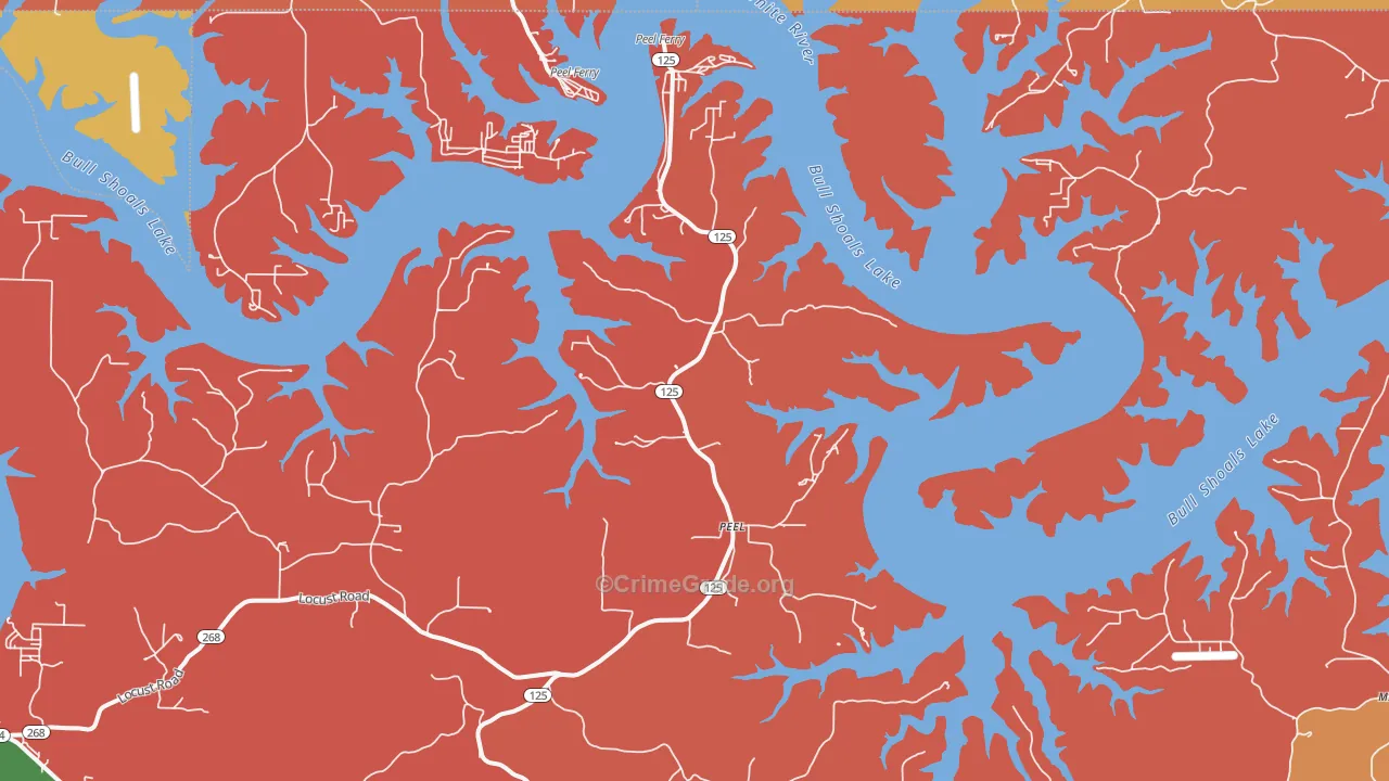 Peel, AR Map of Robbery Rates